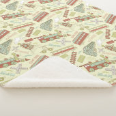 Choo Choo Antique Trains Sherpa Blanket Sherpadecke (3/4)