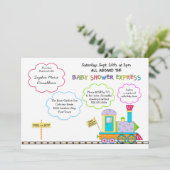 Choo Choo Baby Shower Einladungen (Stehend Vorderseite)