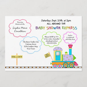 Choo Choo Baby Shower Einladungen
