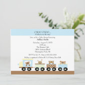 Choo Choo Baby Train Boy Baby Dusche Einladung (Stehend Vorderseite)