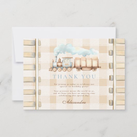 Choo Choo Bahn 2. Geburtstag Dankeskarte (Vorderseite)