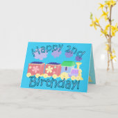 Choo Choo Bahn 2. Geburtstagskarte Karte (Gelbe Blume)