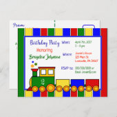 Choo Choo Bahn Einladung zum Geburtstag (Vorne/Hinten)