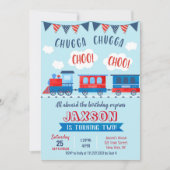 Choo Choo Bahn Einladung zum Geburtstag (Vorderseite)