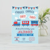 Choo Choo Bahn Einladung zum Geburtstag (Stehend Vorderseite)