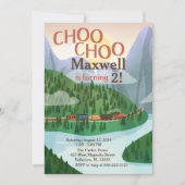 Choo Choo Bahn Einladung zum Geburtstag (Vorderseite)