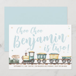 Choo Choo Bahn Einladung zum Geburtstag