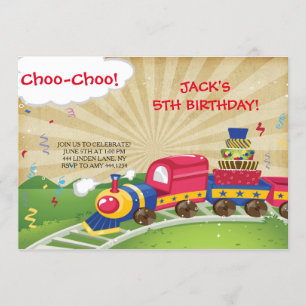 Choo-Choo Bahn Einladungen zum Geburtstag