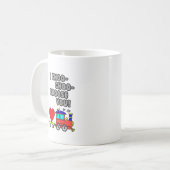 Choo-Choo-Choose You Funny Cartoon Train Kaffeetasse (Vorderseite Links)