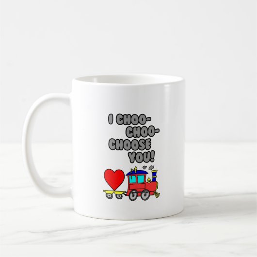Choo-Choo-Choose You Funny Cartoon Train Kaffeetasse (Links)