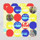 Choo Choo Dots Geburtstagsparty Foto Einladung (Vorne/Hinten)