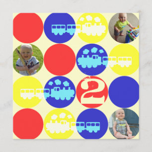 Choo Choo Dots Geburtstagsparty Foto Einladung