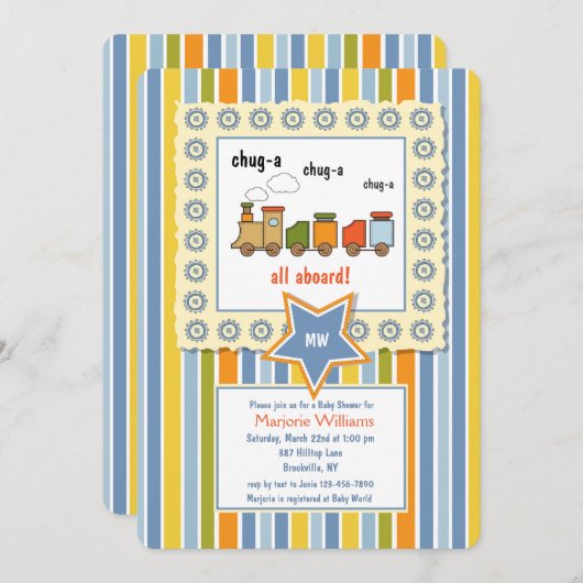 Choo Choo Einladung (Vorne/Hinten)