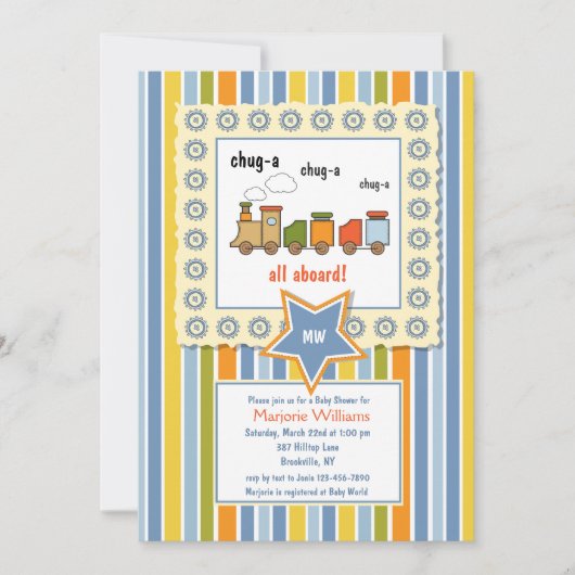 Choo Choo Einladung (Vorderseite)