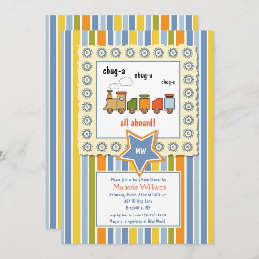 Choo Choo Einladung (Vorne/Hinten)