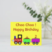 Choo Choo Happy Geburtstag! Postkarte (Stehend Vorderseite)