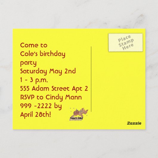 Choo Choo Happy Geburtstag! Postkarte (Rückseite)