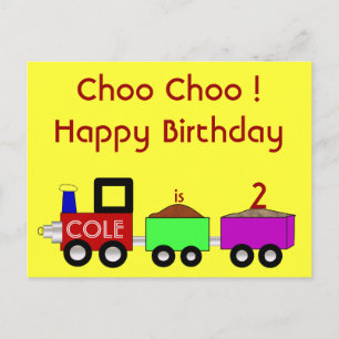 Choo Choo Happy Geburtstag! Postkarte