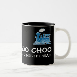 Choo Choo hier kommt der Zug Navy & Schwarz Tasse