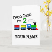 Choo Choo, ich bin 2! MIT ZUG Karte (Gelbe Blume)