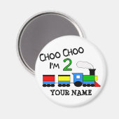 Choo Choo, ich bin 2! MIT ZUG Magnet (Vorderseite/Rückseite)