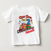 Choo Choo, ich bin 2! Personalisierter Zug zum Geb Baby T-shirt (Vorderseite)