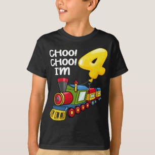 Choo Choo Ich bin 4 Jahre alt Locomotive Jungen Zu T-Shirt