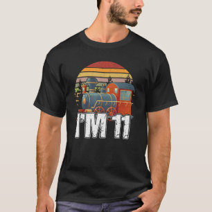 Choo Choo I'm 11 Years Old Locomotive Train 11th B T-Shirt