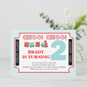 Choo Choo Look Who is 2 - Party Einladung (Stehend Vorderseite)