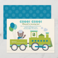 Choo Choo Train Aquamarin Bear Conductor Geburtsta