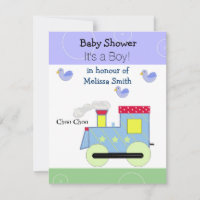 Choo Choo Train Baby Boy Einladung