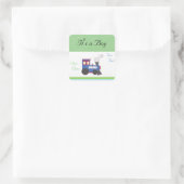 Choo Choo Train Baby Boy Quadratischer Aufkleber (Tasche)