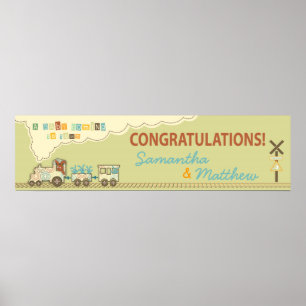 Choo Choo Train Baby Duschbanner Poster