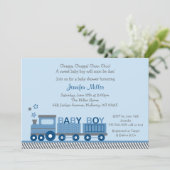 Choo Choo Train Baby Dusche Einladung (Stehend Vorderseite)