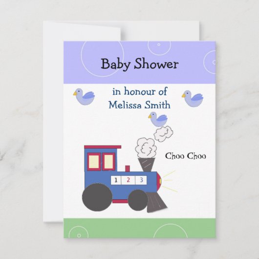 Choo Choo Train Baby Dusche Einladung (Vorderseite)