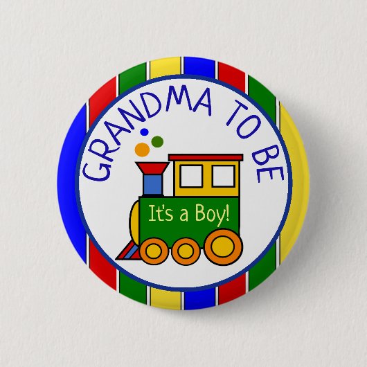 Choo Choo Train Baby Dusche Oma zu sein Button (Vorderseite)