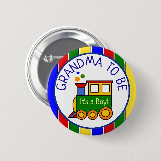 Choo Choo Train Baby Dusche Oma zu sein Button (Vorne & Hinten)