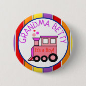 Choo Choo Train Baby Dusche Oma zu sein Button (Vorderseite)