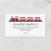 CHOO CHOO TRAIN Baby Dusche Windeln Raffle Ticket Begleitkarte (Vorderseite)