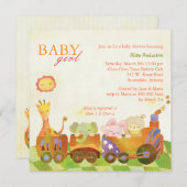 Choo Choo Train Baby Girl Babydusche Einladung (Vorne/Hinten)