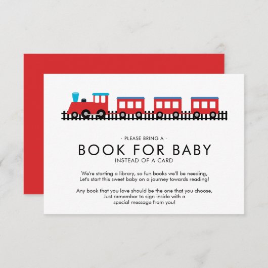 CHOO CHOO TRAIN Baby Showbook for Baby Einladung (Vorne/Hinten)