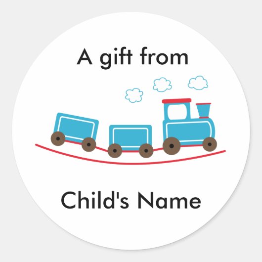 Choo Choo Train Birthday Goodie Bag Labels Runder Aufkleber (Vorderseite)