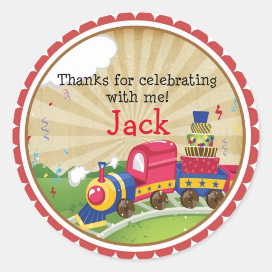 Choo Choo Train Birthday Stickers (Vorderseite)