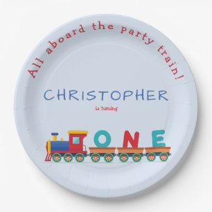 Choo Choo Train Boys 1. Geburtstag Blue Party Pappteller