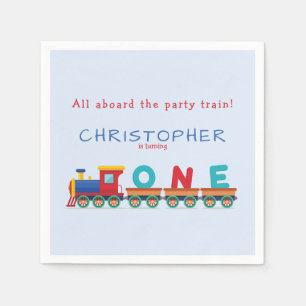 Choo Choo Train Boys 1. Geburtstag Blue Party Serviette