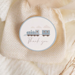 Choo Choo Train Boys Blue Geburtstagsparty Runder Aufkleber