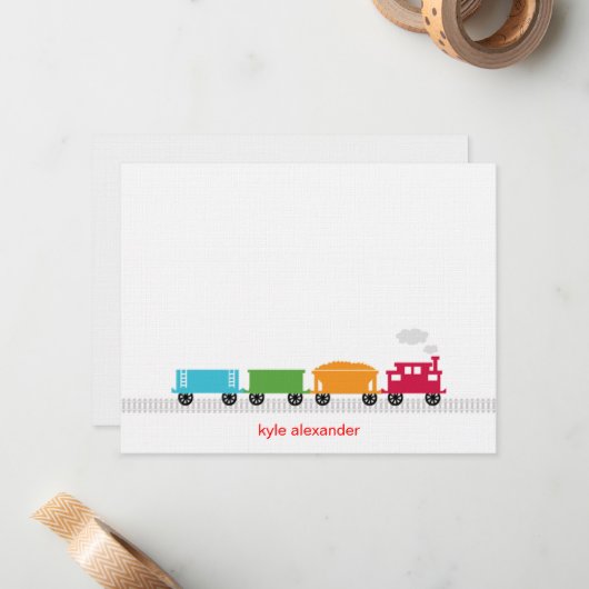 Choo Choo Train Dankeschön Karte (Vorderseite/Rückseite Beispiel)