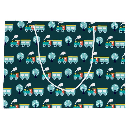 Choo Choo Train Geschenktasche - Große, glänzende Große Geschenktüte (Rückseite)