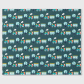 Choo Choo Train Glossy Wrapping Paper, 30" x 6' Geschenkpapier (Flach)
