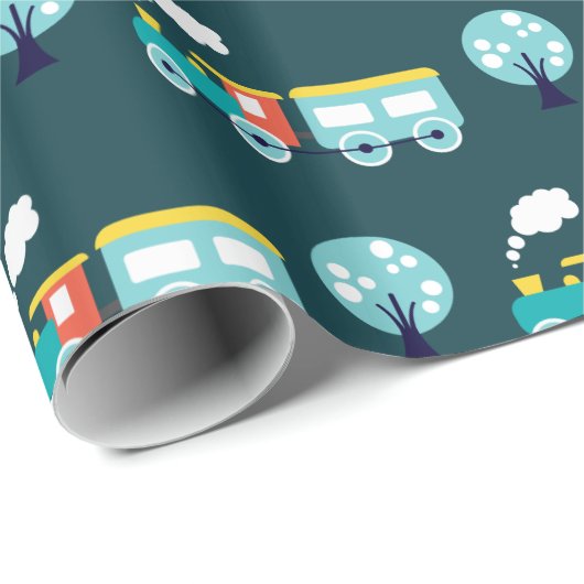 Choo Choo Train Glossy Wrapping Paper, 30" x 6' Geschenkpapier (Rolleneckpunkt)